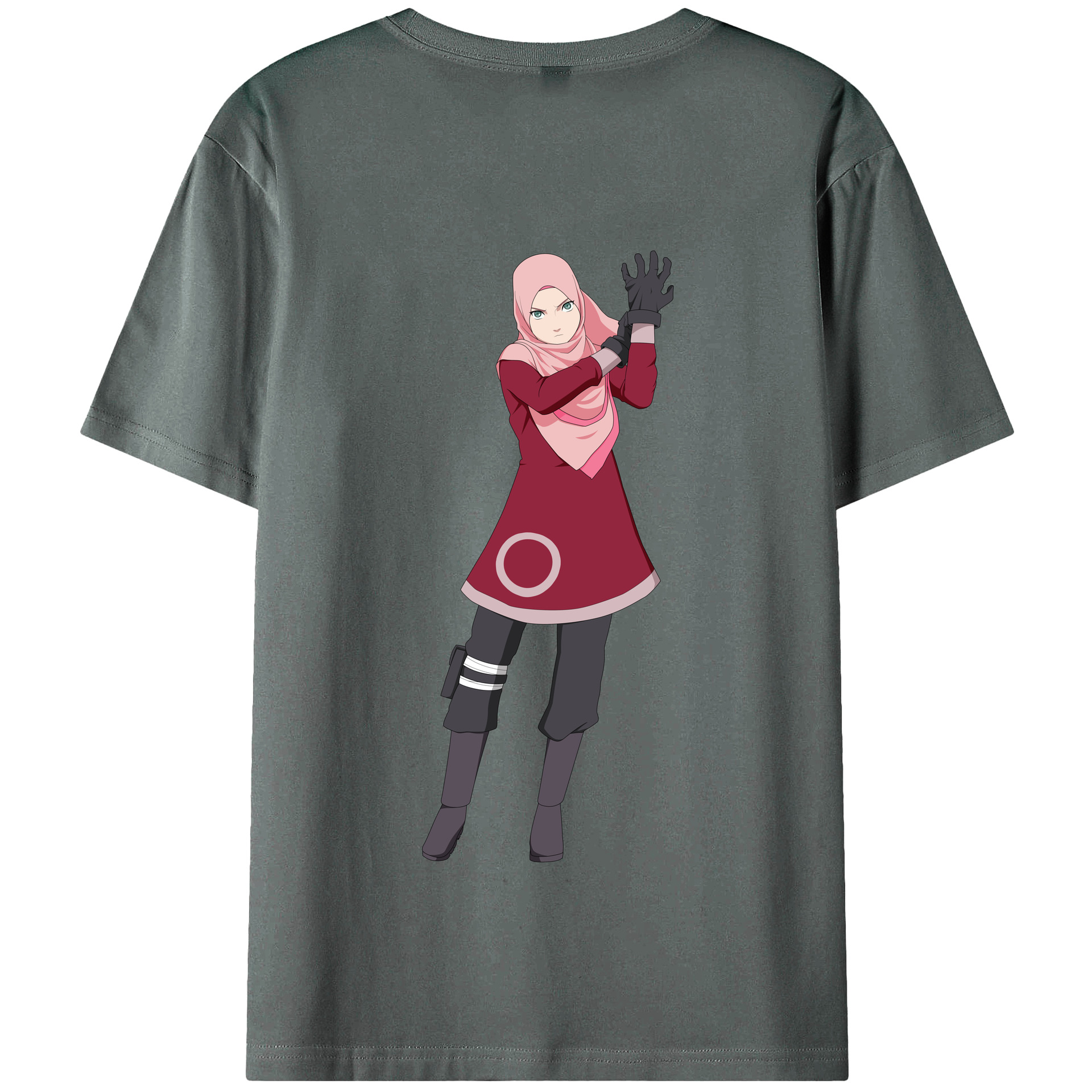 （画像用） NARUTO -ナルト- 春野サクラ Haruno Sakura 綿100％半袖Tシャツ（背面プリント）